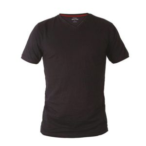חולצת טריקו כותנה שחור דגם V (קיים במידות S-3XL)