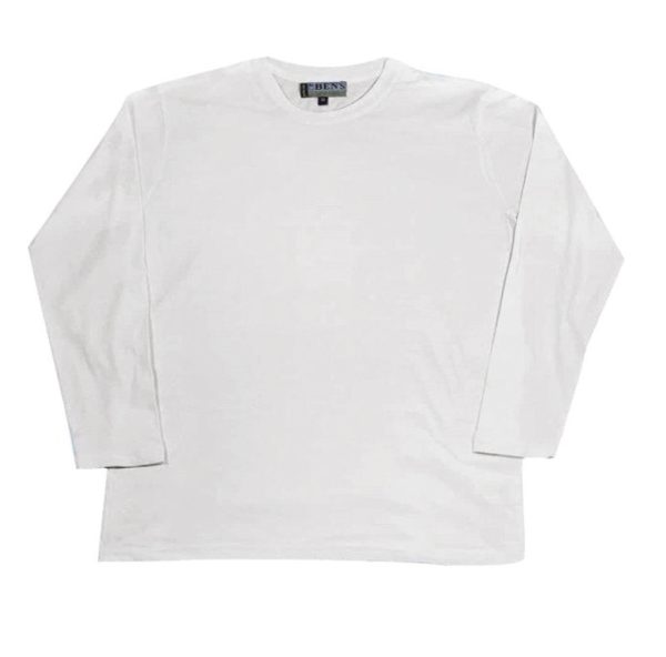 חולצת טריקו שרוול ארוך לבן (קיים במידות S-3XL)