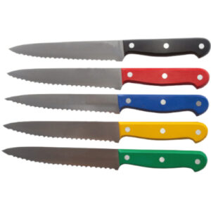 סכין ירקות משונן + חיזוק ידית בקלית 17 ס״מ במגוון צבעים לבחירה