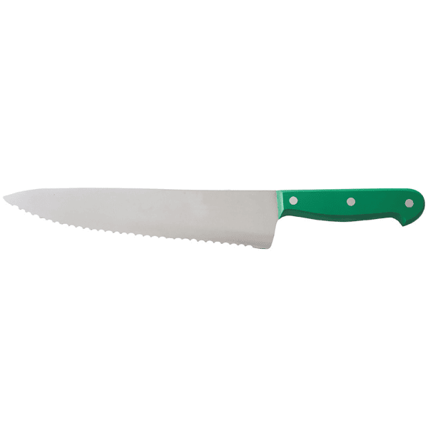 סכין שף משונן + חיזוק ידית בקלית 25 ס״מ במגוון צבעים לבחירה