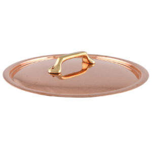 מכסה נחושת רקועה/ בדיל עם ידית ברונזה סדרת Copper tin inside במגוון גדלים לבחירה (32- 45 ס״מ)