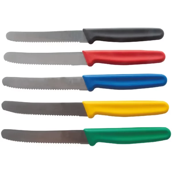 סכין ירקות משונן קצה עגול 11 ס״מ במגוון צבעים לבחירה