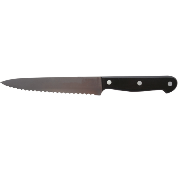סכין ירקות משונן + חיזוק ידית בקלית שחורה ב-2 גדלים לבחירה (20 ס״מ, 25 ס״מ)