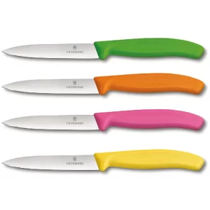 סכין ירקות חלק שפיץ 10 ס״מ פלסטיק במגוון צבעים לבחירה