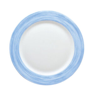 צלחת זכוכית בצבע לבן במגוון גדלים לבחירה (15.5-25.4 ס״מ) סדרת Brush כחול