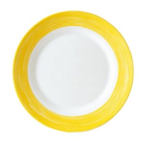 צלחת זכוכית בצבע לבן במגוון גדלים לבחירה (15.5-25.4 ס״מ) סדרת Brush צהוב