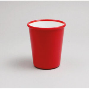 כוס דמויי אמייל אדום/לבן 225 סמ״ק