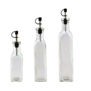 בקבוק זכוכית לשמן + זרבובית ב-2 גדלים (177 מ״ל , 470 סמ״ק)